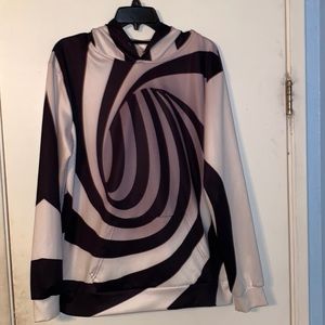 Black and White Graphic hoodie size large